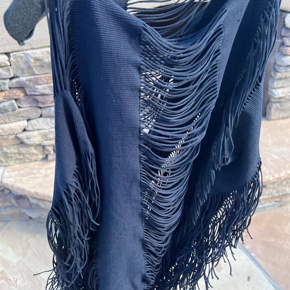 PilyQ Haute Summer black Poncho bathing suit cover up one size - Picture 11 of 15